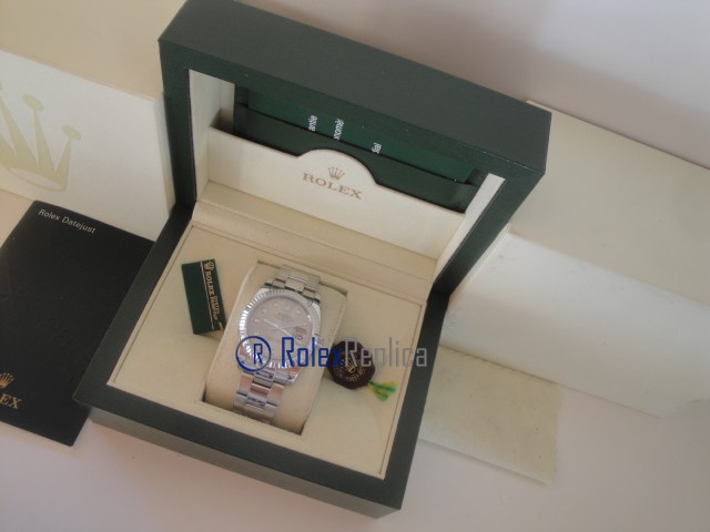 rolex replica datejust argento brillantini oyster orologio imitazione - immagine 3