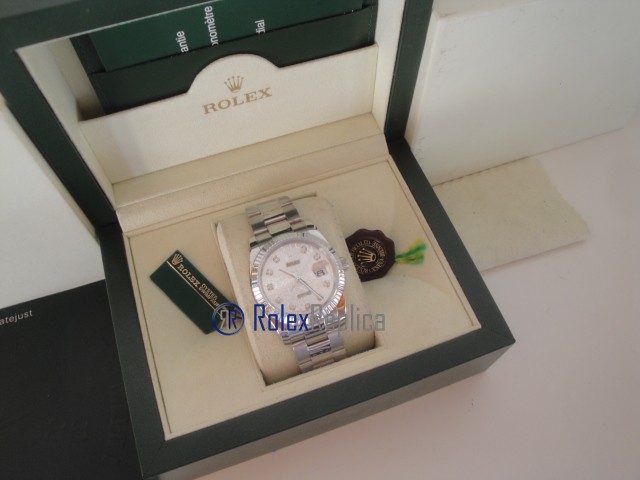 rolex replica datejust argento centenario orologio imitazione - immagine 3