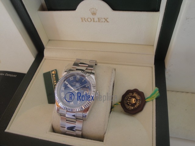 rolex replica datejust blu roman oyster orologio imitazione - immagine 4