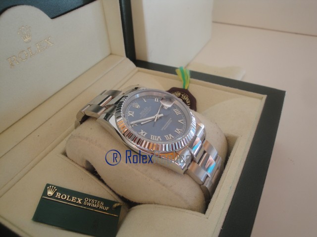 rolex replica datejust blu roman oyster orologio imitazione - immagine 5