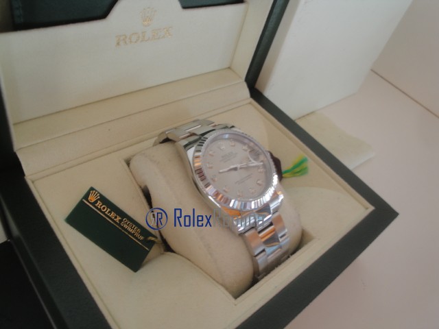 rolex replica datejust argento brillantini oyster orologio imitazione - immagine 5