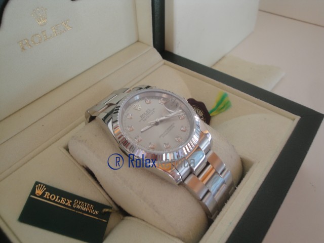 rolex replica datejust argento brillantini oyster orologio imitazione - immagine 6