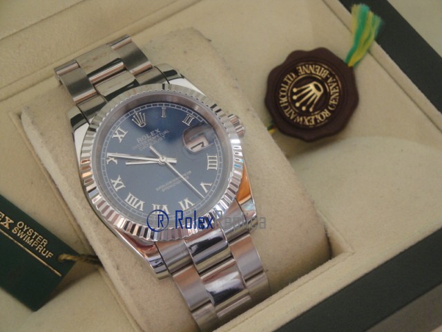 rolex replica datejust blu roman oyster orologio imitazione - immagine 7