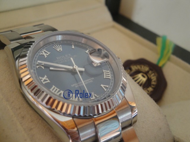 rolex replica datejust blu roman oyster orologio imitazione - immagine 8