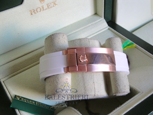 rolex replica yacht master I rose gold strip rubber by max white dial orologio replica - immagine 8