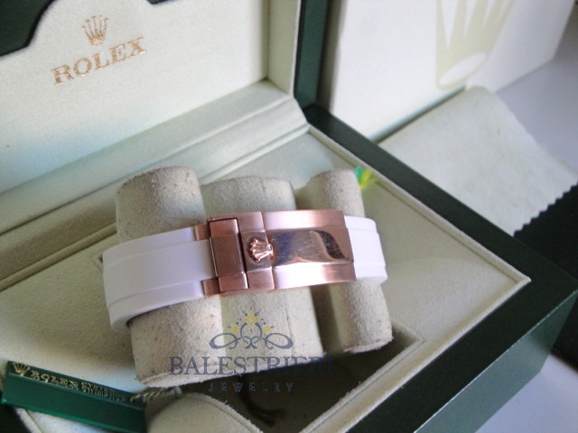 rolex replica yacht master I rose gold strip rubber by max white dial orologio replica - immagine 10