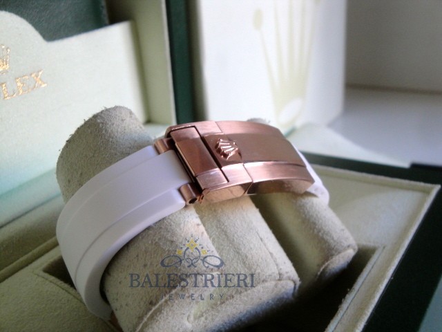 rolex replica yacht master I rose gold strip rubber by max white dial orologio replica - immagine 11