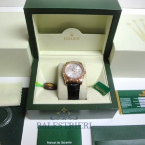 rolex replica daydate rose gold argentèè strip leather orologio replica copia imitazione