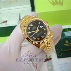 rolex replica datejust full oro giallo black dial roman jubilèè orologio imitazione