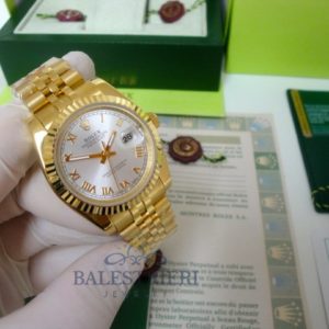 rolex replica datejust full oro giallo argentèè dial roman jubilèè orologio imitazione