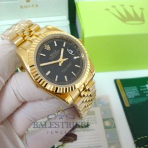 rolex replica datejust full oro giallo black dial barrette jubilèè orologio imitazione