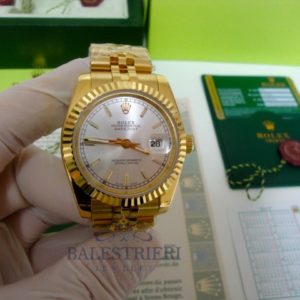 Alternative view of rolex replica datejust full oro giallo argentèè dial barrette jubilèè orologio imitazione