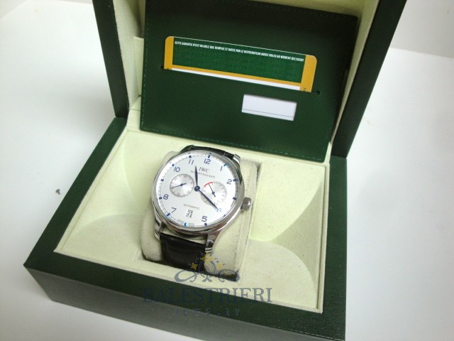 iwc replica portofino acciaio white dial strip leather orologio imitazione - immagine 3