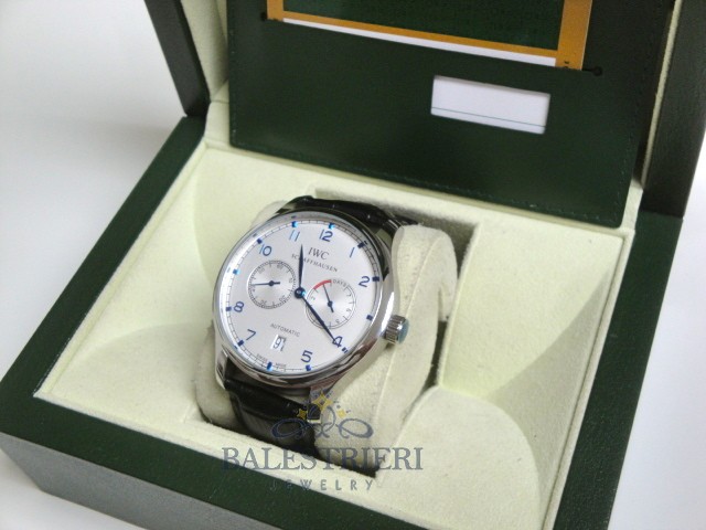 iwc replica portofino acciaio white dial strip leather orologio imitazione - immagine 4