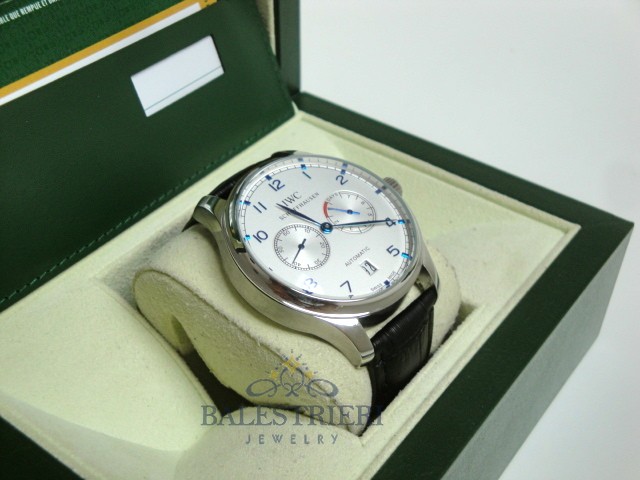 iwc replica portofino acciaio white dial strip leather orologio imitazione - immagine 6