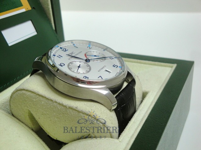 iwc replica portofino acciaio white dial strip leather orologio imitazione - immagine 7