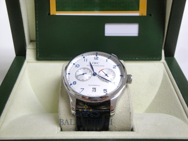 iwc replica portofino acciaio white dial strip leather orologio imitazione - immagine 8