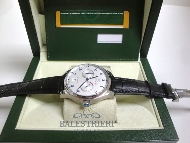 iwc replica portofino acciaio white dial strip leather orologio imitazione - immagine 9