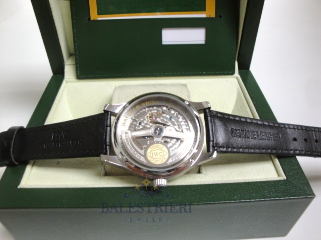 iwc replica portofino acciaio white dial strip leather orologio imitazione - immagine 10