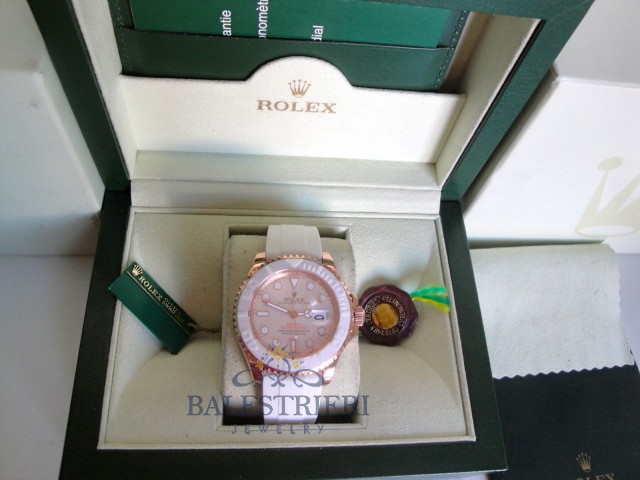 rolex replica yacht master I rose gold strip rubber by max white dial orologio replica