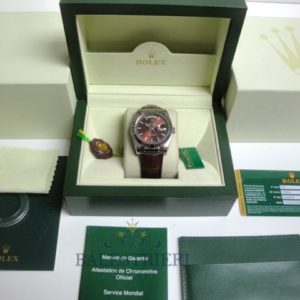 rolex replica daydate white gold strip leather cherry orologio replica copia imitazione