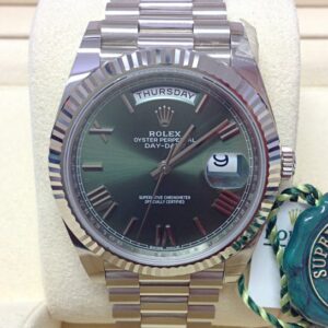 Alternative view of Rolex replica day-date ll white gold green dial orologio replica