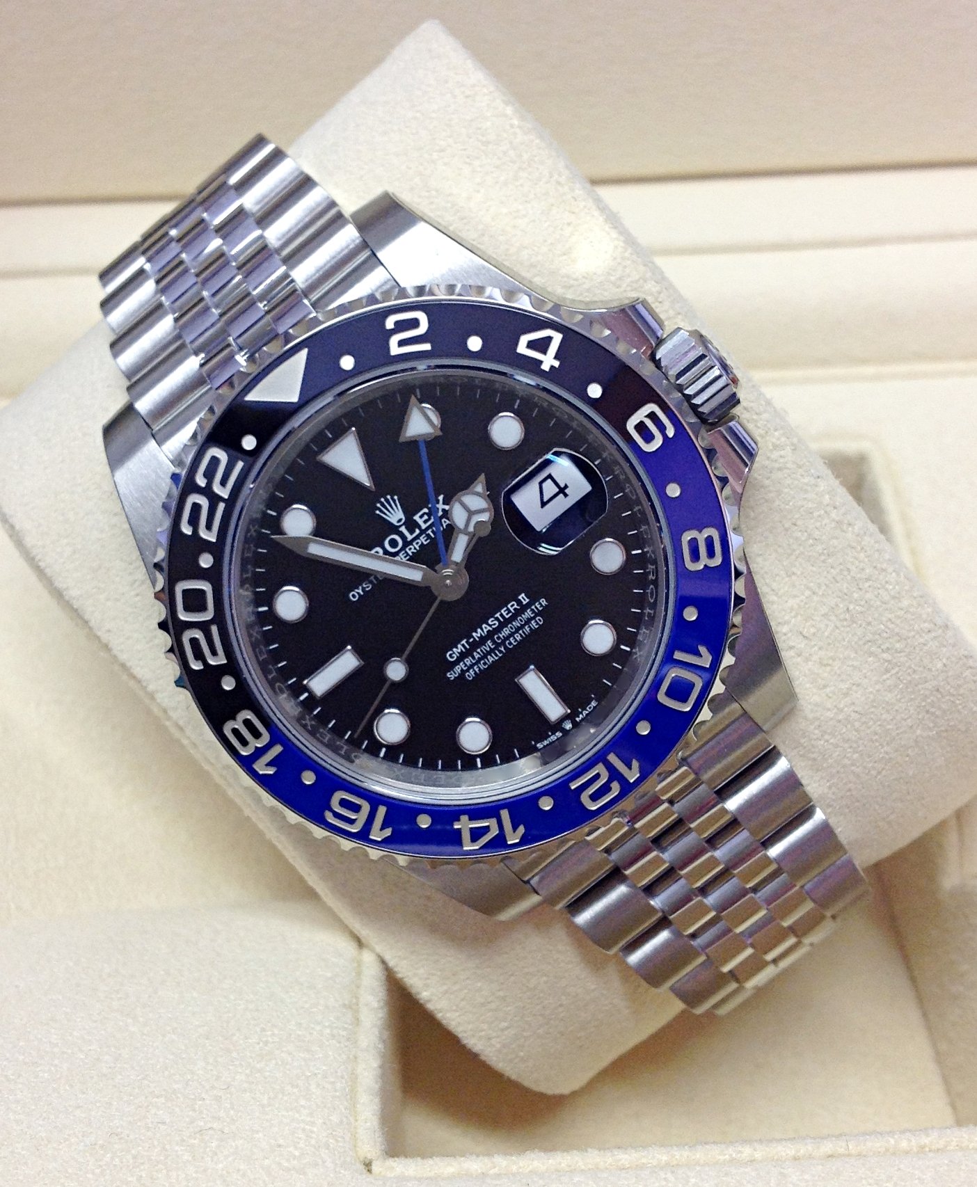 rolex replica GMT master II nero blue BLNR ceramica jubilèè bracialet orologio replica - immagine 5