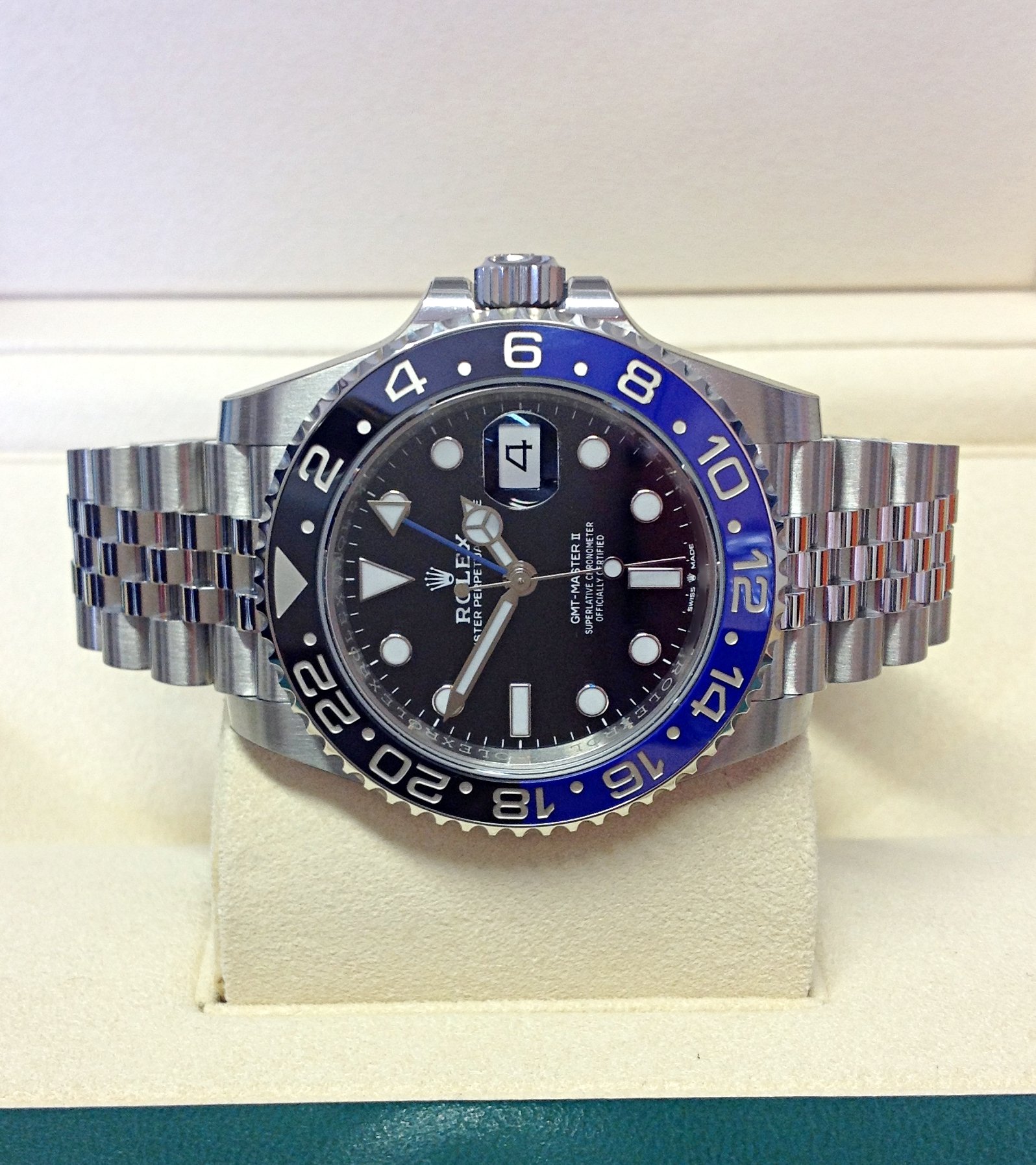 rolex replica GMT master II nero blue BLNR ceramica jubilèè bracialet orologio replica - immagine 7