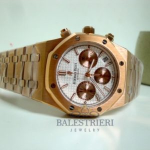 audemars piguet replica chrono royal oak leo messi rose gold white dial panda imitazione copia