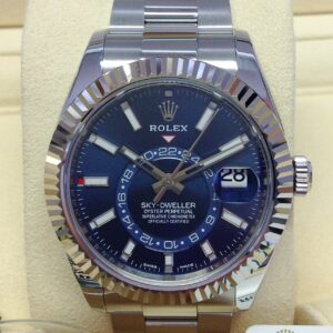 Rolex replica sky-dweller blue dial 326934 stainless stell