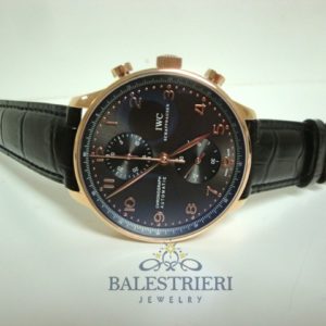 iwc replica portoghese rose gold black dial strip leather orologio imitazione