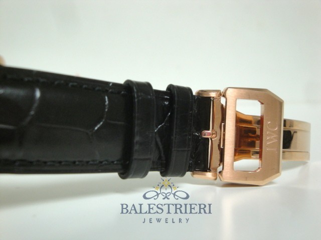 iwc replica portoghese rose gold black dial strip leather orologio imitazione - immagine 6