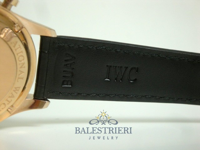 iwc replica portoghese rose gold black dial strip leather orologio imitazione - immagine 9