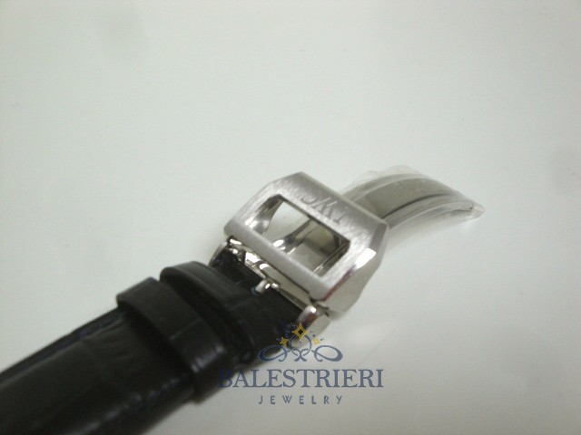 iwc replica portoghese acciaio white dial strip leather orologio imitazione - immagine 5