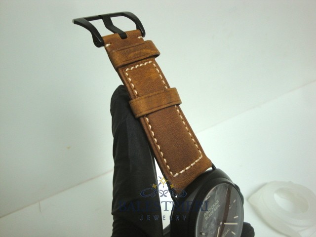 Panerai replica radiomir black seal pro-hunter pvd skeletron strip leather imitazione copia - immagine 7