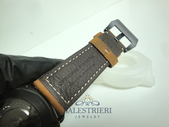 Panerai replica radiomir black seal pro-hunter pvd skeletron strip leather imitazione copia - immagine 9