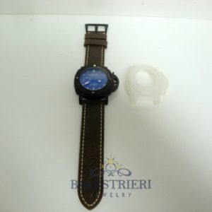 Alternative view of Panerai replica luminor marina submersible ceramica cinturino pelle imitazione copia