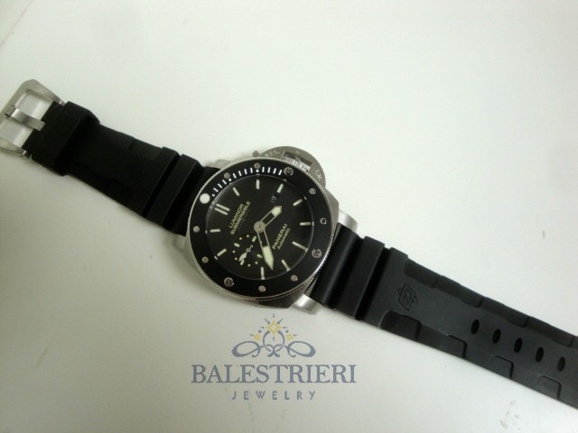 Panerai replica luminor marina submersible ceramica amagnetic rubber imitazione copia - immagine 3