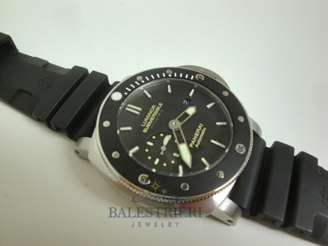 Panerai replica luminor marina submersible ceramica amagnetic rubber imitazione copia - immagine 4