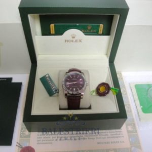 rolex replica datejust oyster perpetual red grape leather orologio imitazione