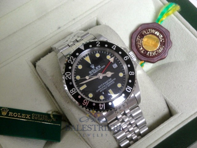 rolex replica GMT master II 1665 vintage black bezel orologio replica - immagine 7