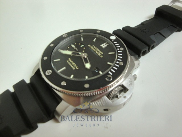 Panerai replica luminor marina submersible ceramica amagnetic rubber imitazione copia - immagine 8