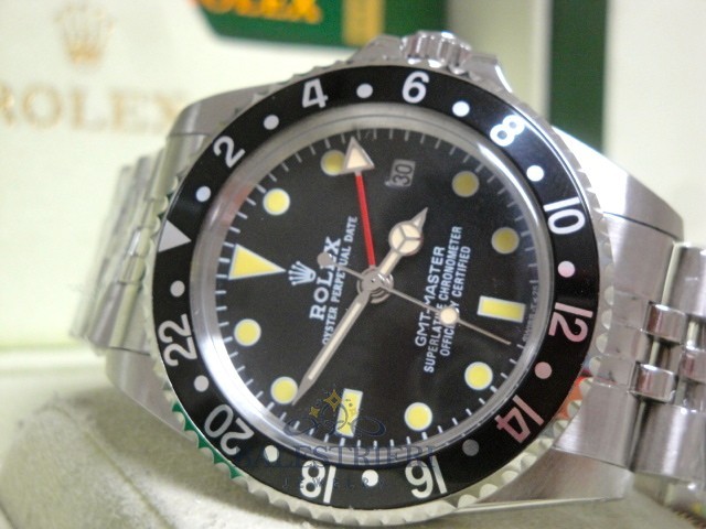 rolex replica GMT master II 1665 vintage black bezel orologio replica - immagine 22