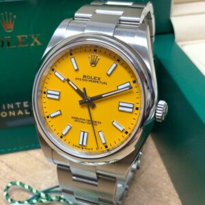 Alternative view of Rolex replica Oyster Perpetual 41 124300 yellow dial new my2020