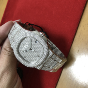 Patek philippe replica nautilus 5719/1g full diamonds dial pave 324SC clone movement