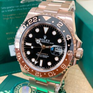 Alternative view of Rolex replica GMT Master II 126715CHNR full Rose Gold