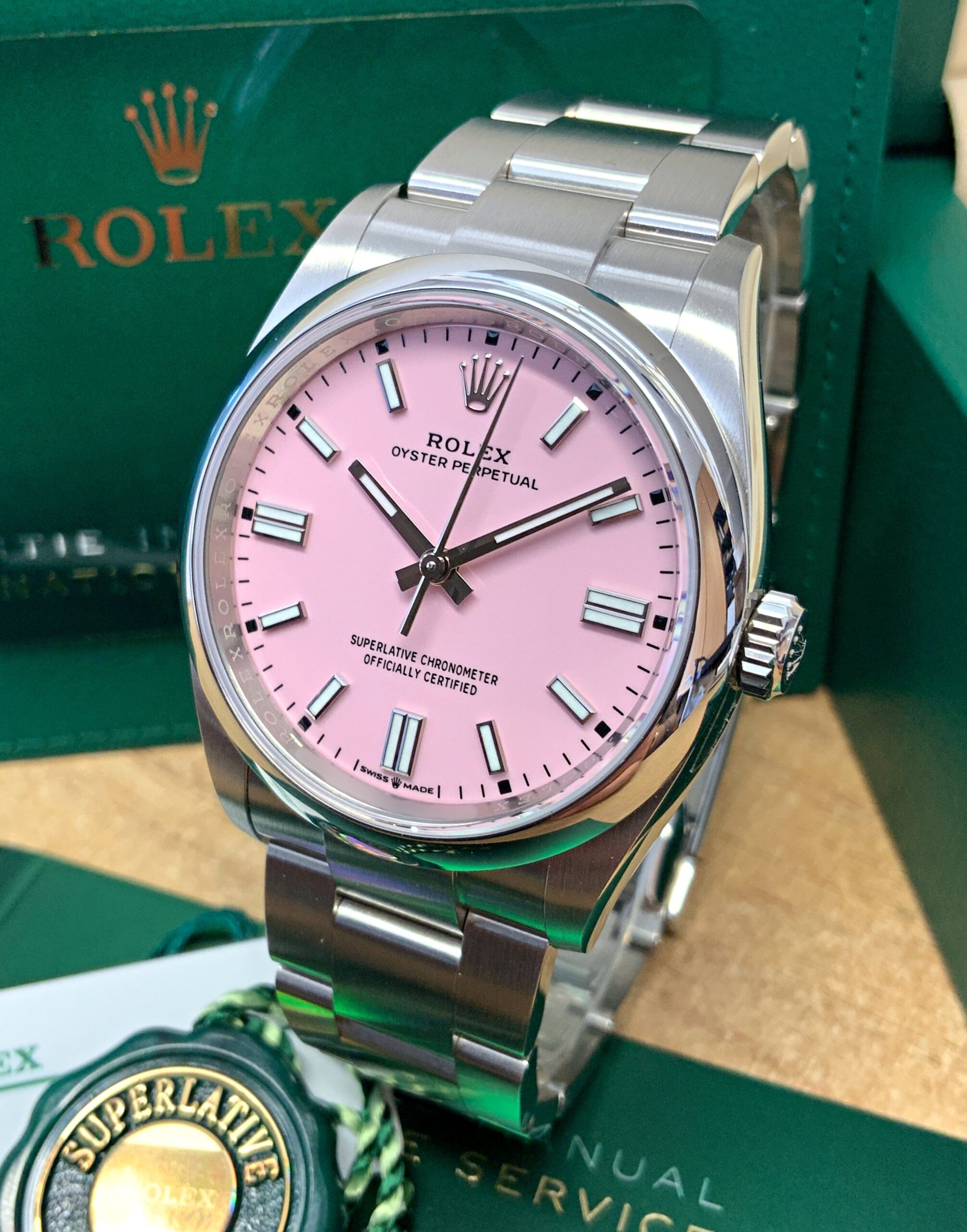 Rolex replica Oyster Perpetual 41 124300 candy pink - immagine 2