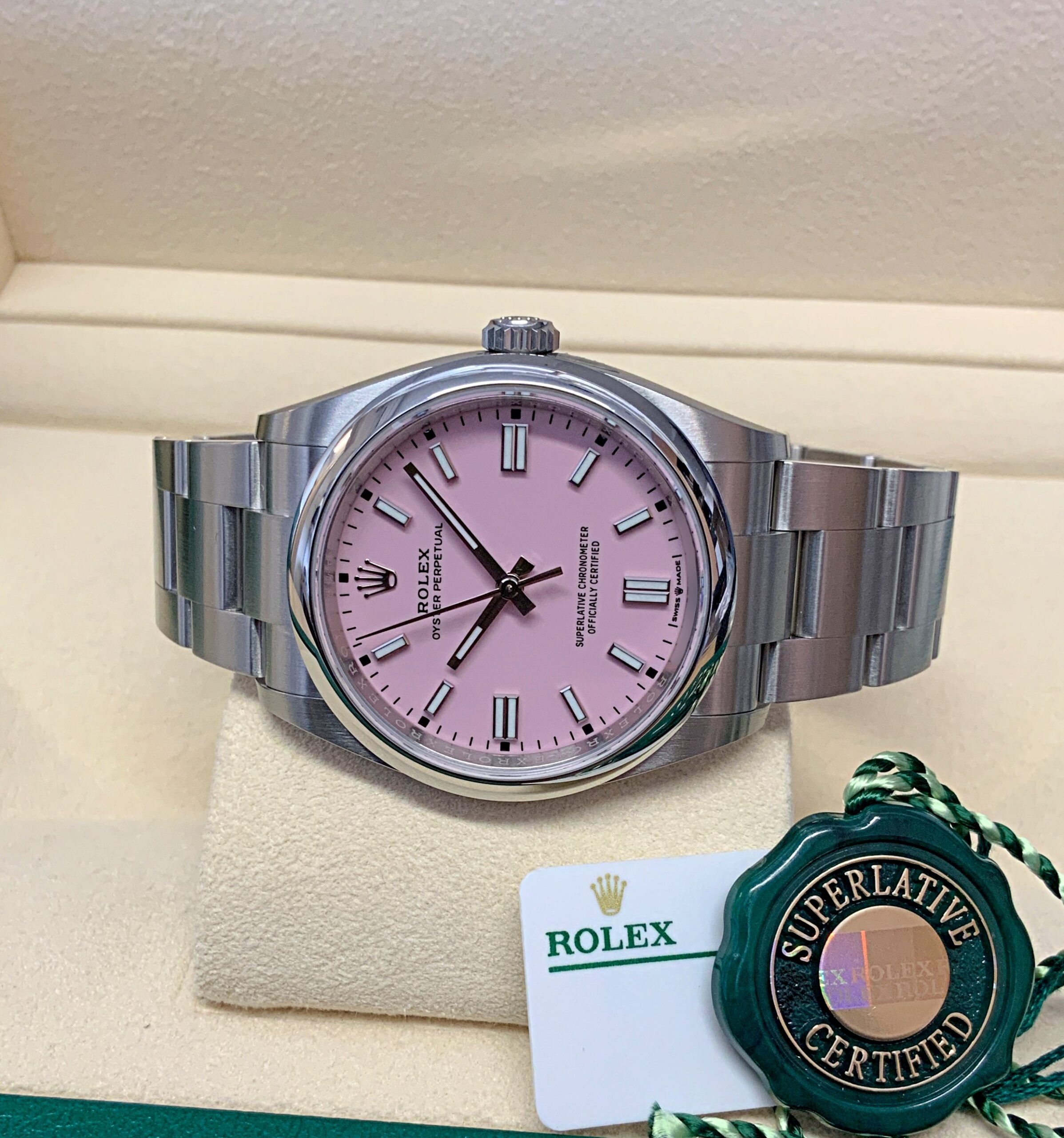Rolex replica Oyster Perpetual 41 124300 candy pink - immagine 5