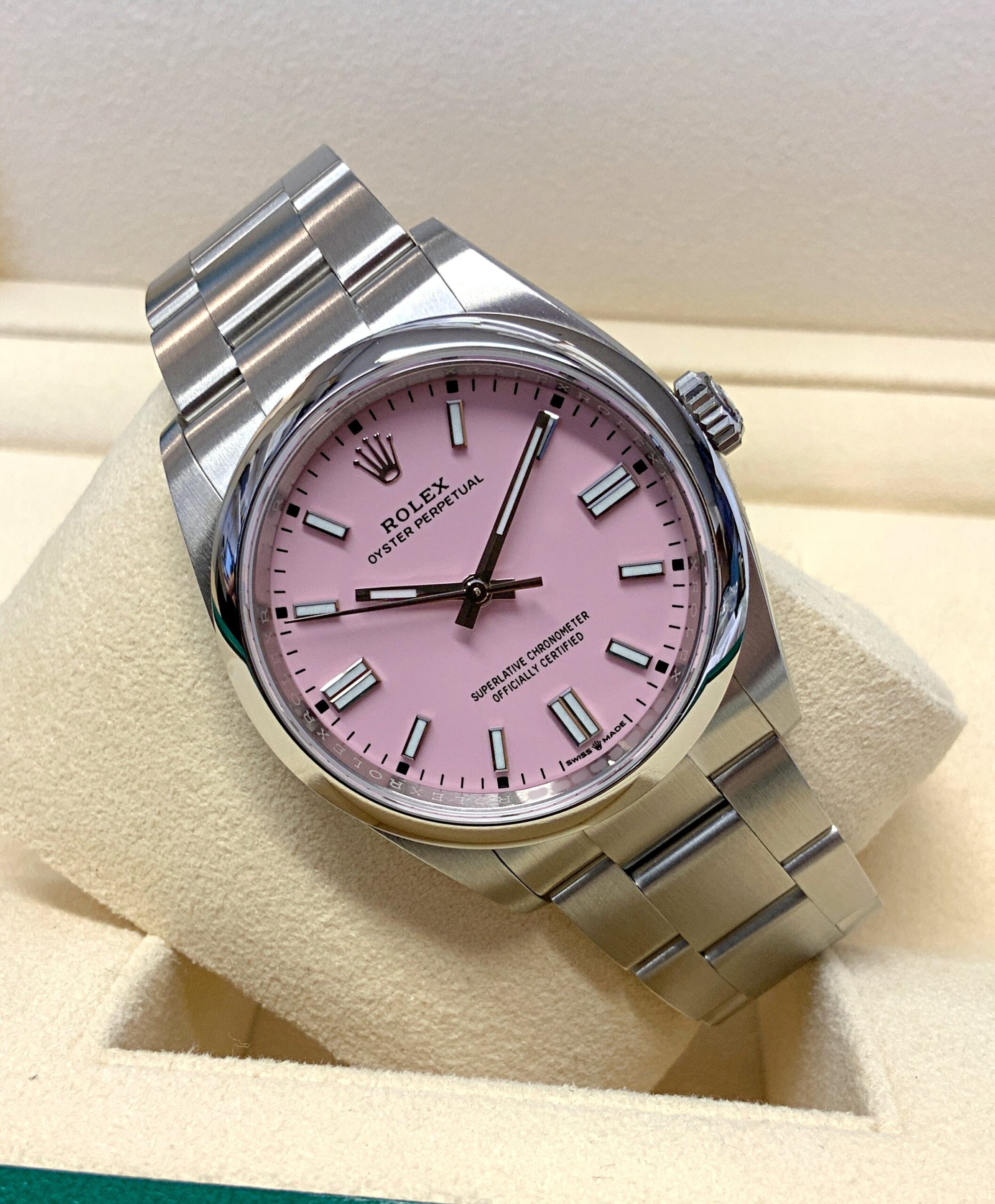 Rolex replica Oyster Perpetual 41 124300 candy pink - immagine 6