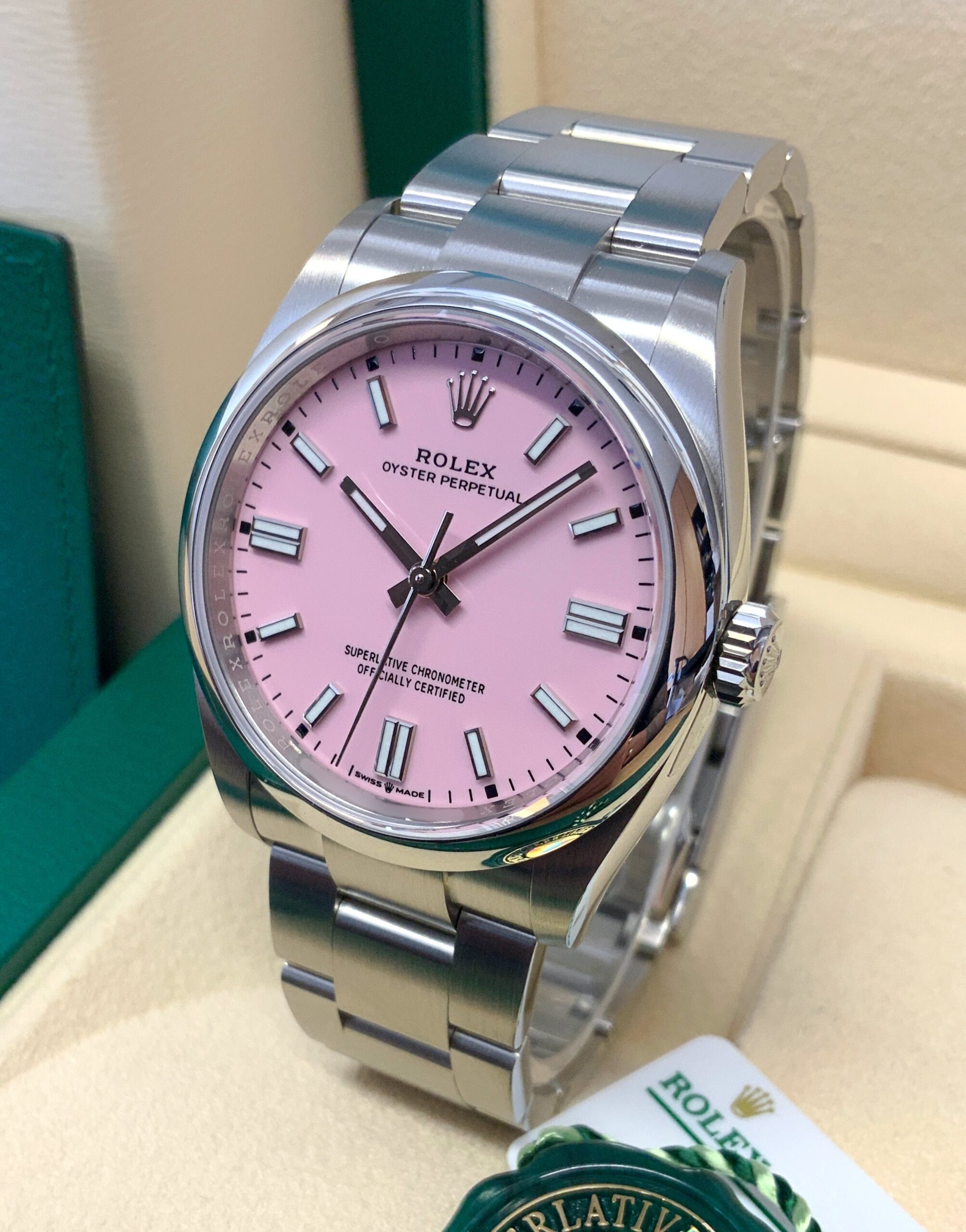 Rolex replica Oyster Perpetual 41 124300 candy pink - immagine 7